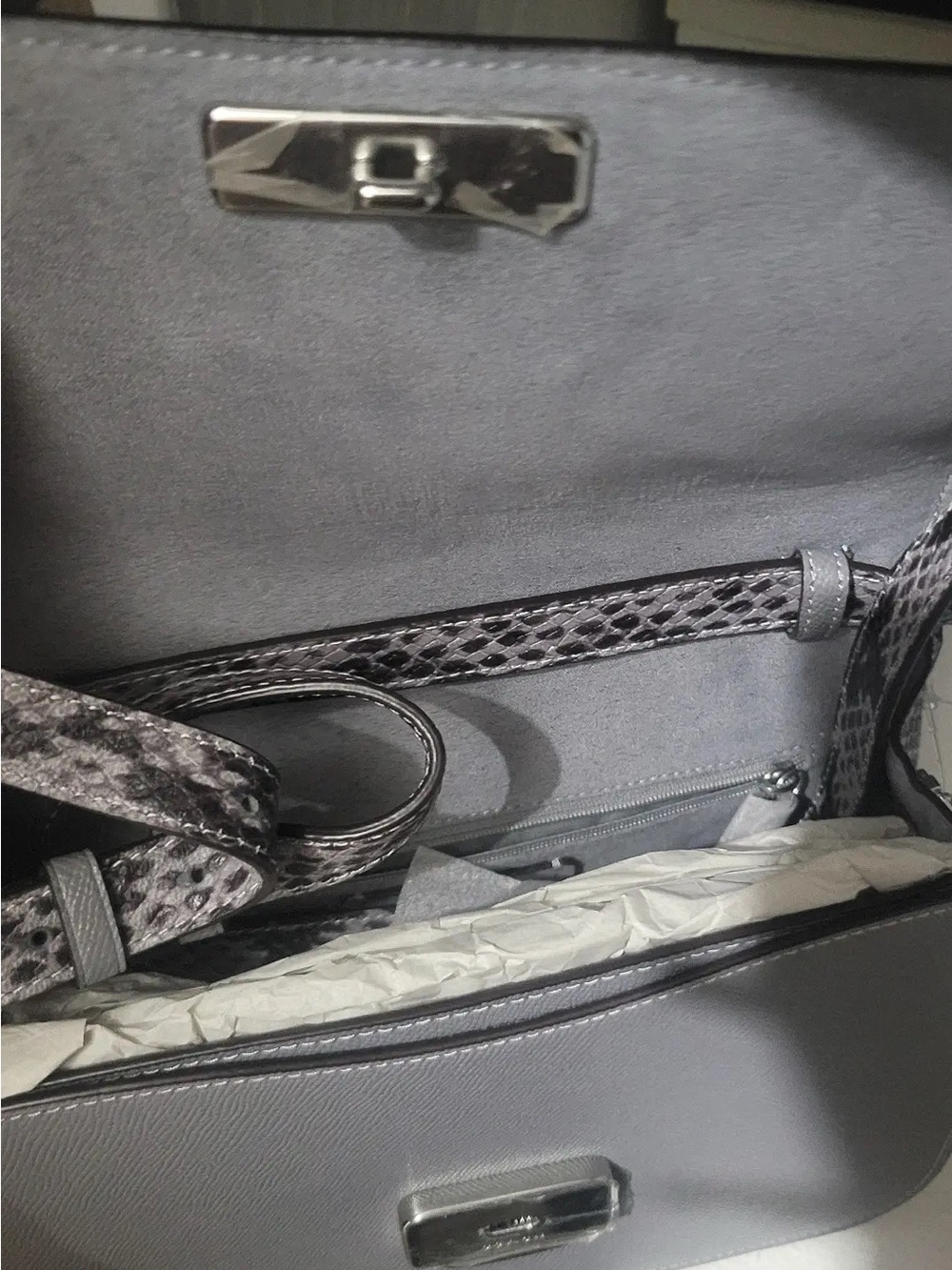 Coach Lavender-Gray Leather Crossbody - Picture 2 of 4